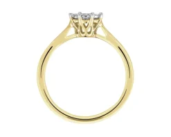 Pierścionek z żółtego złota z brylantami - 0,31 ct - próba 750