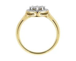 Pierścionek z żółtego złota z diamentami - 0,40 ct - próba 585