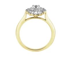 Pierścionek z żółtego złota z diamentami - 0,70 ct - próba 585