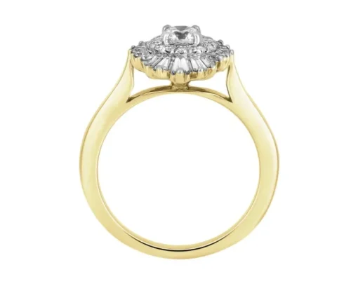 Pierścionek z żółtego złota z diamentami - 0,70 ct - próba 585