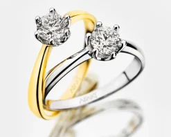 Pierścionek z żółtego złota z brylantem - SI1/H - 0,70 ct - próba 750