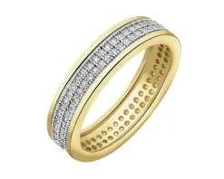 Pierścionek z żółtego złota z brylantami - 0,65 ct - próba 585