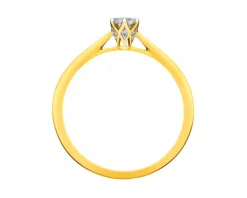 Pierścionek z żółtego złota z brylantami - 0,25 ct - próba 750