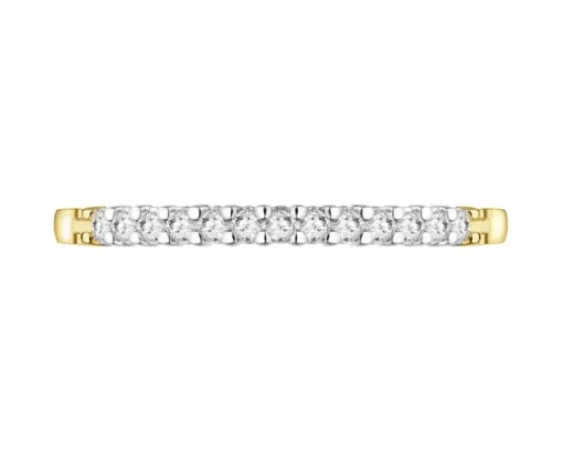 Pierścionek z żółtego złota z diamentami - 0,10 ct - próba 585