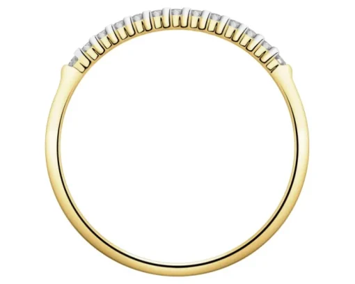 Pierścionek z żółtego złota z diamentami - 0,10 ct - próba 585