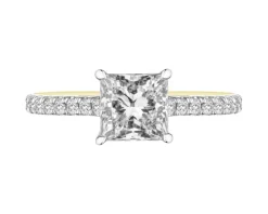 Pierścionek z żółtego złota z diamentami - VS2/H - 1,00 ct - próba 585