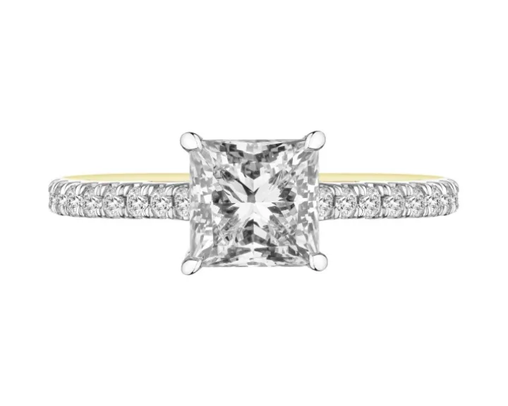 Pierścionek z żółtego złota z diamentami - VS2/H - 1,00 ct - próba 585