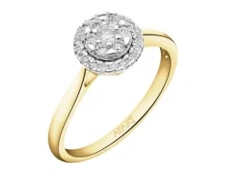 Pierścionek z żółtego złota z diamentami - 0,25 ct - próba 585