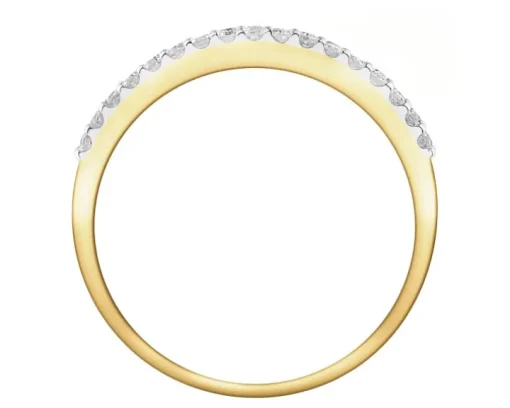 Pierścionek z żółtego złota z diamentami - 0,25 ct - próba 585
