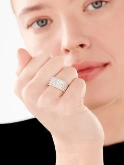 Pierścionek z żółtego złota z diamentami - 0,75 ct - próba 585