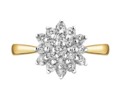 Pierścionek z żółtego złota z brylantami - 0,50 ct - próba 585