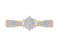 Pierścionek z żółtego złota z diamentami - 0,17 ct - próba 585
