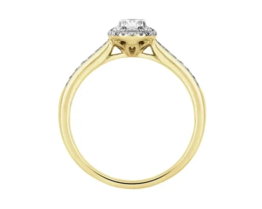 Pierścionek z żółtego złota z diamentami - 0,33 ct - próba 585