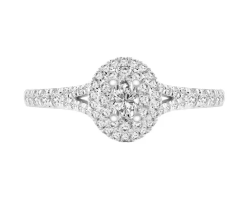 Pierścionek z żółtego złota z diamentami - 0,50 ct - próba 585