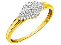 Pierścionek z żółtego złota z diamentami - 0,51 ct - próba 585