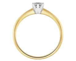 Pierścionek z żółtego złota z brylantami - 0,27 ct - próba 585