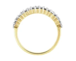 Pierścionek z żółtego złota z diamentami - 0,99 ct - próba 585