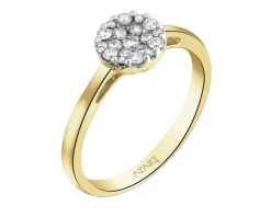 Pierścionek z żółtego złota z brylantami - 0,25 ct - próba 585