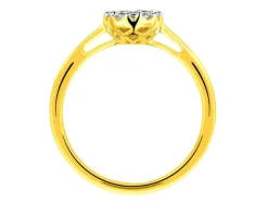 Pierścionek z żółtego złota z brylantami - 0,25 ct - próba 585