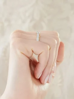 Pierścionek z żółtego złota z brylantami - 0,40 ct - próba 585