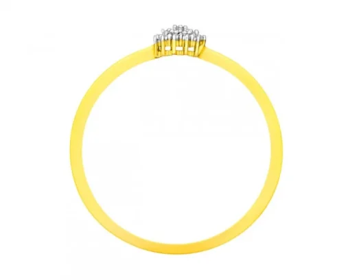 Pierścionek z żółtego złota z diamentami - 0,14 ct - próba 585