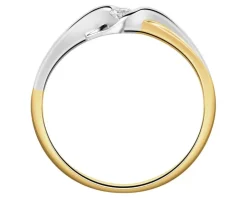 Pierścionek z żółtego złota z brylantem - 0,05 ct - próba 375