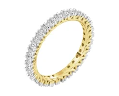 Pierścionek z żółtego złota z brylantami laboratoryjnymi - Eternity - 0,93 ct - próba 585