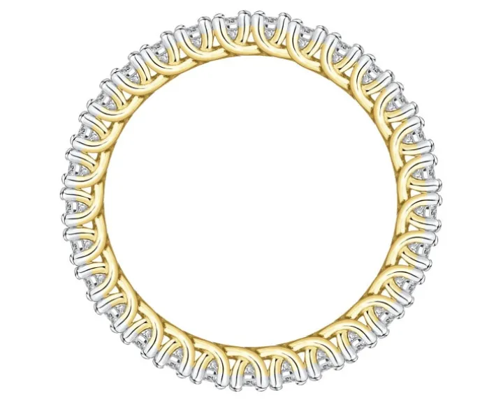 Pierścionek z żółtego złota z brylantami laboratoryjnymi - Eternity - 0,93 ct - próba 585