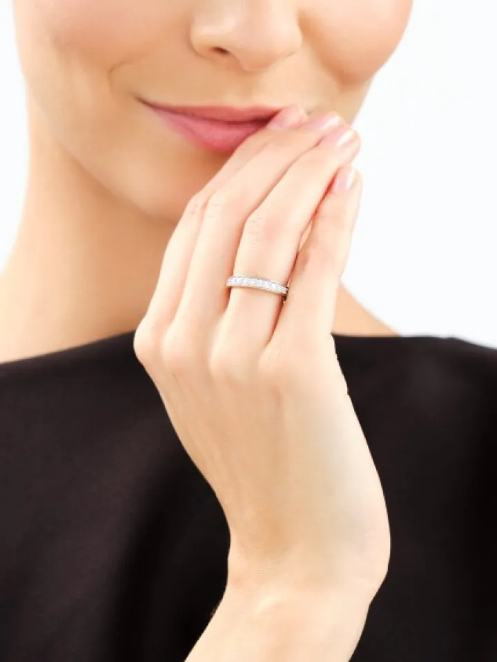 Pierścionek z żółtego złota z brylantami laboratoryjnymi - 0,50 ct - próba 585