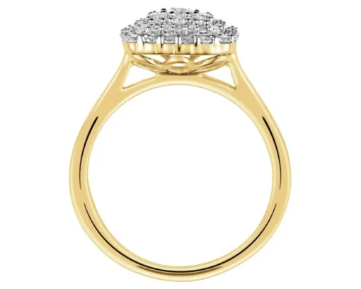Pierścionek z żółtego złota z diamentami - 0,50 ct - próba 585