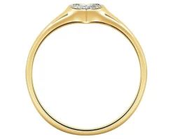 Pierścionek z żółtego złota z diamentami - serce - 0,03 ct - próba 585