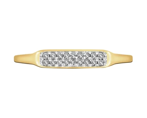 Pierścionek z żółtego złota z diamentami - 0,05 ct - próba 585
