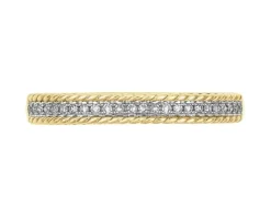 Pierścionek z żółtego złota z diamentami - 0,07 ct - próba 585