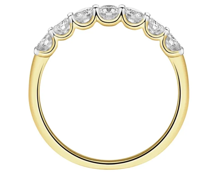 Pierścionek z żółtego złota z brylantami laboratoryjnymi - 0,77 ct - próba 585