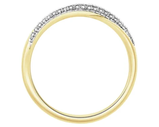 Pierścionek z żółtego złota z diamentami - 0,12 ct - próba 585