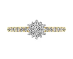 Pierścionek z żółtego złota z brylantami - 0,21 ct - próba 585