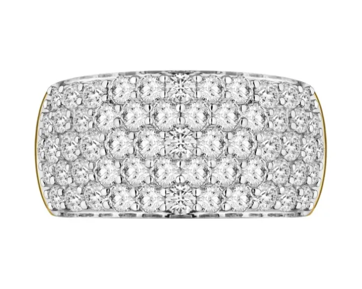 Pierścionek z żółtego złota z brylantami laboratoryjnymi - 2,00 ct - próba 585