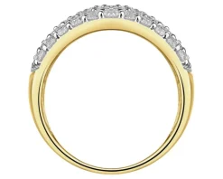 Pierścionek z żółtego złota z brylantami laboratoryjnymi - 2,00 ct - próba 585