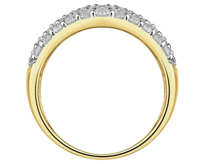 Pierścionek z żółtego złota z brylantami laboratoryjnymi - 2,00 ct - próba 585