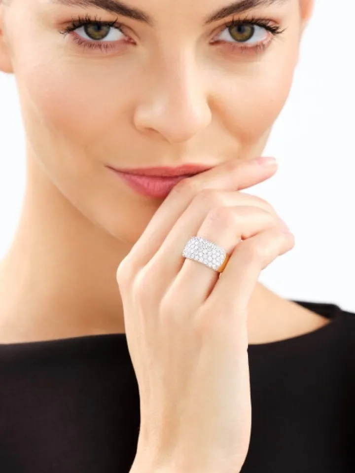 Pierścionek z żółtego złota z brylantami laboratoryjnymi - 2,00 ct - próba 585