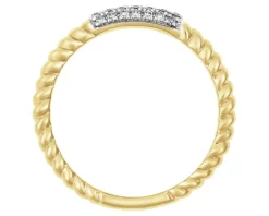 Pierścionek z żółtego złota z diamentami i malachitem - próba 585