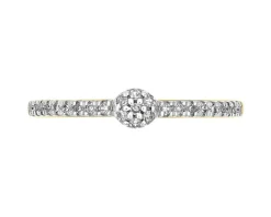 Pierścionek z żółtego złota z diamentami - 0,10 ct - próba 585