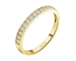 Pierścionek z żółtego złota z brylantami - 0,19 ct - próba 585