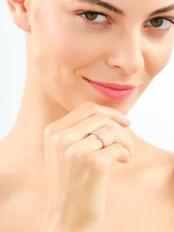 Pierścionek z żółtego złota z diamentami - serce - 0,07 ct - próba 585