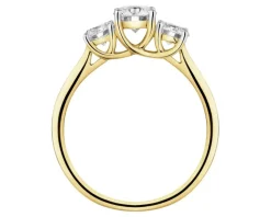 Pierścionek z żółtego złota z brylantami laboratoryjnymi - 1,07 ct - próba 585