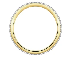 Pierścionek z żółtego złota z brylantami laboratoryjnymi - Eternity - 0,42 ct - próba 585