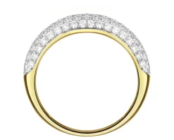 Pierścionek z żółtego złota z brylantami laboratoryjnymi - 1,06 ct - próba 585