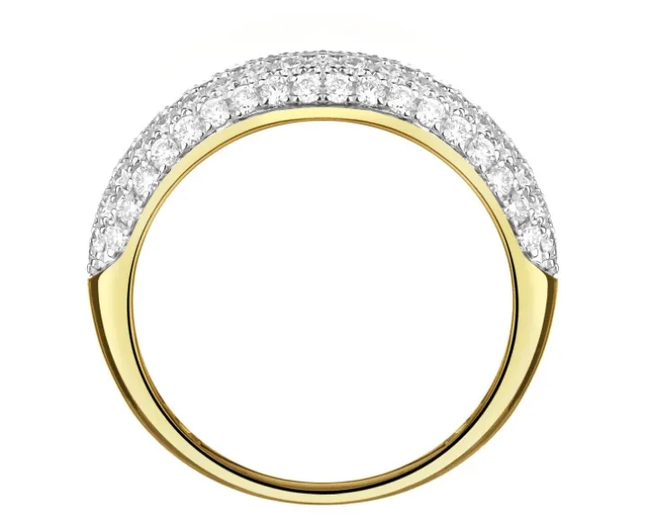 Pierścionek z żółtego złota z brylantami laboratoryjnymi - 1,06 ct - próba 585