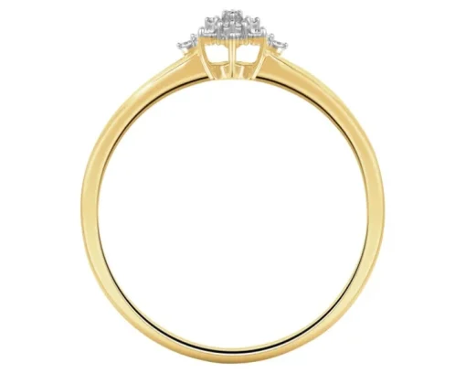 Pierścionek z żółtego złota z diamentami - 0,04 ct - próba 375