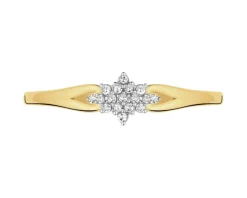 Pierścionek z żółtego złota z diamentami - 0,04 ct - próba 375